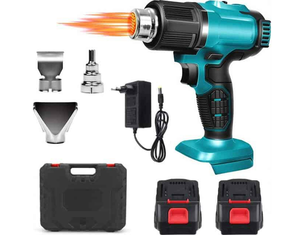 Pistola Termica ad Aria Calda Termosoffiatore Doppia Batteria 48V 350°C/550°C