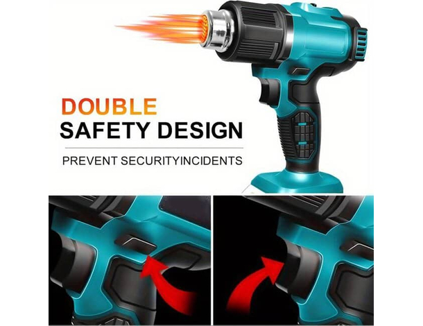 Pistola Termica ad Aria Calda Termosoffiatore Doppia Batteria 48V 350°C/550°C...