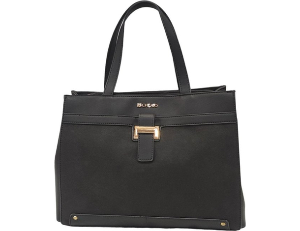 Borsa da donna con manici nera apertura con zip tracolla regolabile casual