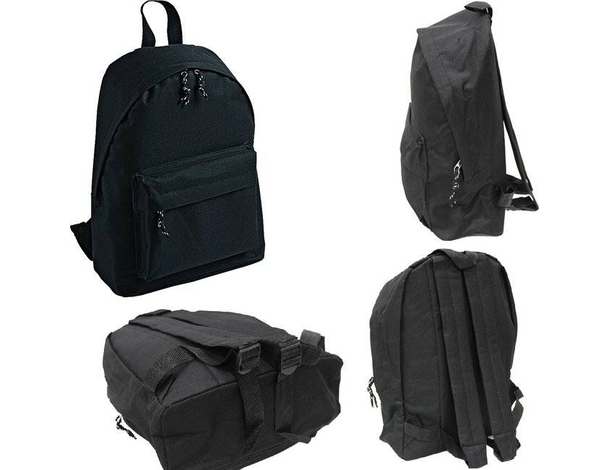 Zainetto nero da viaggio casual scuola tempo libero tracolle regolabili 5