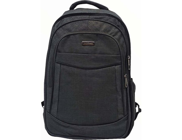 Zaino in tessuto nero bagaglio a mano 45x31 cm con zip scomparto interno