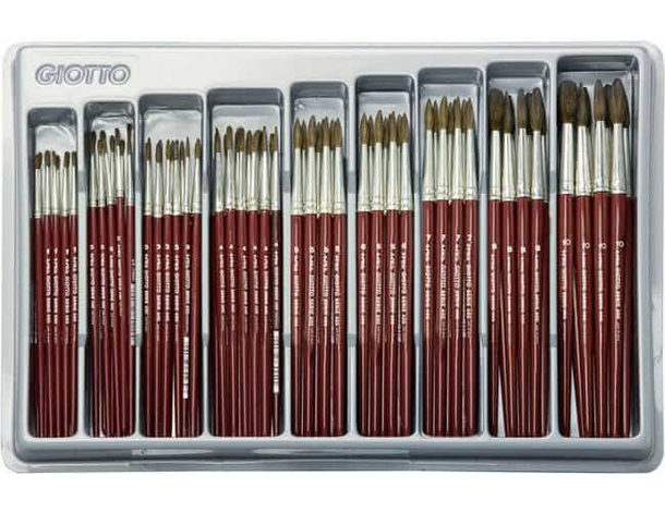 Set 156 Pennelli Punta Tonda Serie 400 Misure da 1 a 10 con Espositore Pittura