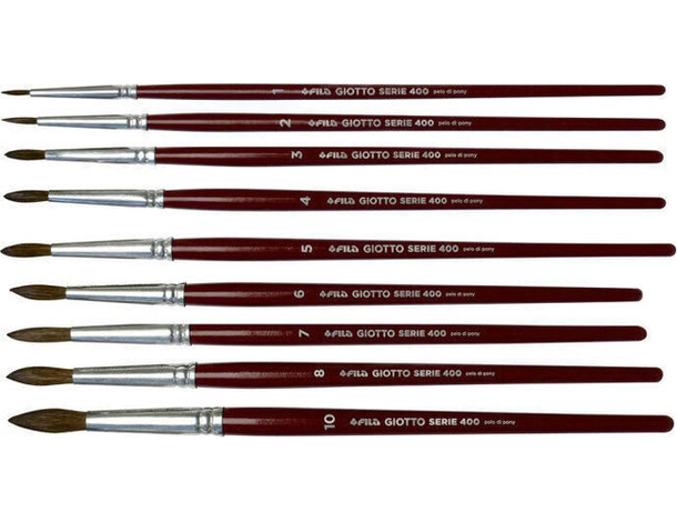 Set 156 Pennelli Punta Tonda Serie 400 Misure da 1 a 10 con Espositore...