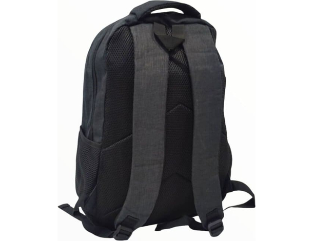 Zaino in tessuto nero bagaglio a mano 45x31 cm con zip scomparto interno 2