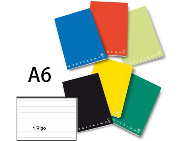 10x Mini Quaderni Monocromo a Righe 1R Colori Assortiti Formato A6 Scuola...
