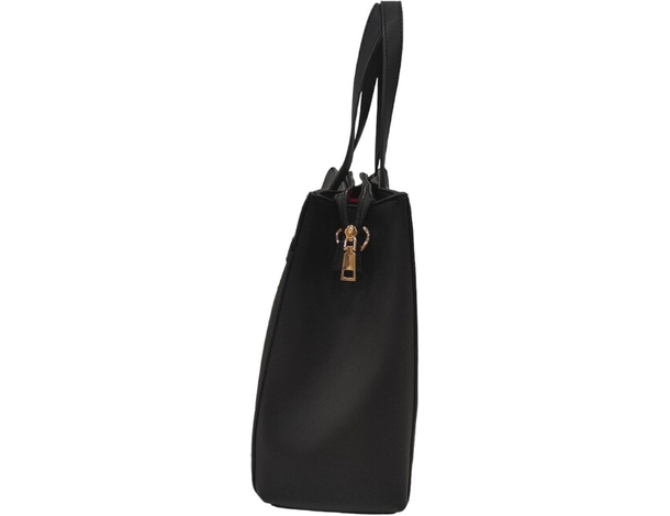 Borsa da donna con manici nera apertura con zip tracolla regolabile casual 3