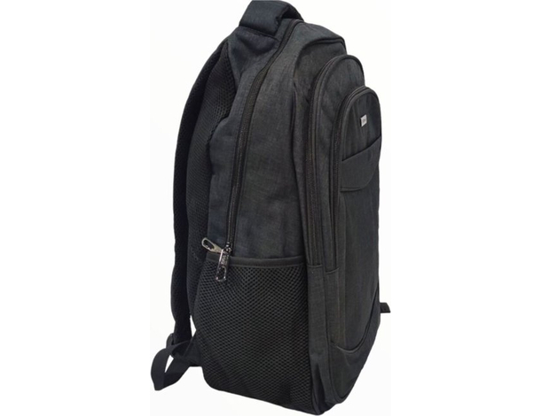 Zaino in tessuto nero bagaglio a mano 45x31 cm con zip scomparto interno 3