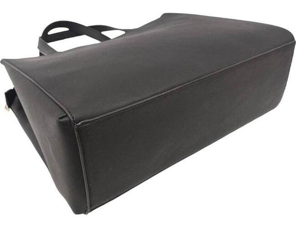 Borsa da donna con manici nera apertura con zip tracolla regolabile casual 4