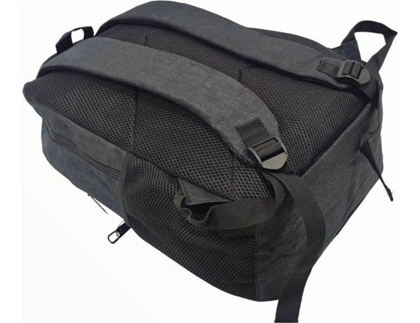 Zaino in tessuto nero bagaglio a mano 45x31 cm con zip scomparto interno 4