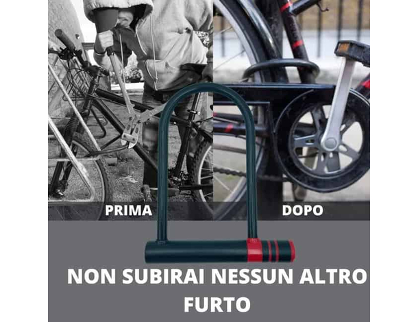 Lucchetto ad U Catena Antifurto per Bici Blocco Ruote Bicicletta MTB con...
