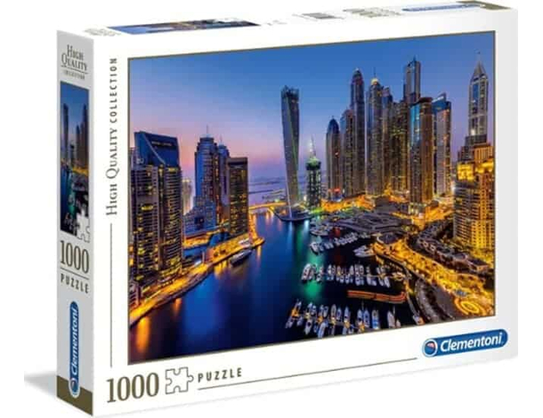 Puzzle 1000 Pezzi Panorama Skyline Dubai Grattacieli Palazzi Mare 69x50 cm