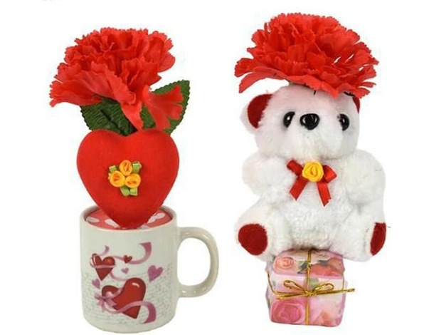 Set Regalo Orsetto Tazza San Valentino Anniversario Peluche Idea Regalo Mug