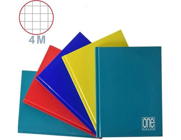 5x Quaderni Cartonati A5 Rigatura Quadretti 4M 72 Fogli Colori Assortiti Scuola