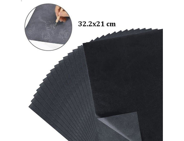 200x Fogli Carta Carbone Copiativa Carbonio Nera Ricalco 21x32.2 cm