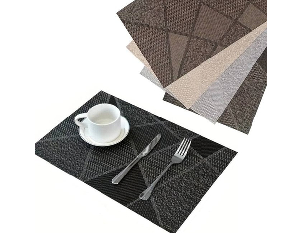 Set 12 Tovagliette Americane in PVC Antimacchia Colazione 30x45cm Lavabili