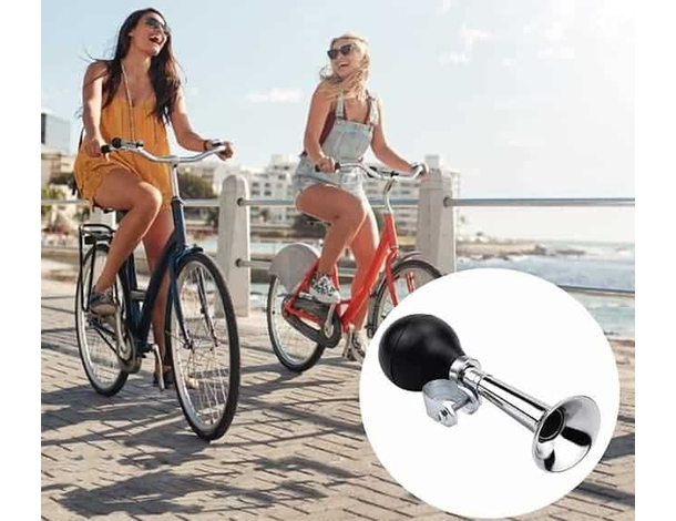 Trombetta Tromba per Bici Bicicletta Clacson Vintage Retrò Cromata Universale...