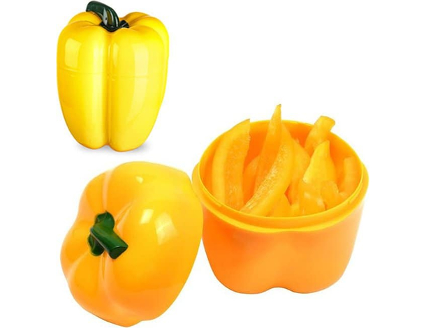 2x Contenitore Porta Peperone Salva Freschezza in Plastica BPA Free Frigorifero