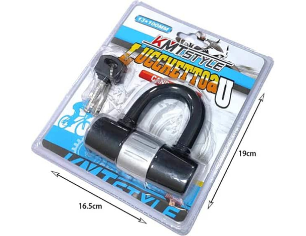 Lucchetto Arco U Bloccadisco Blocca Catena Moto Scooter Bici Quad 1.3x10cm 6