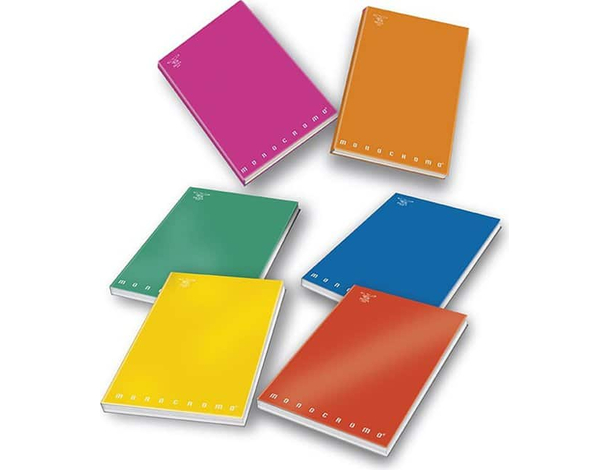 Set 5 Pezzi Quaderno Cartonato A4 60 Fogli 80 gr. 1 rigo Monocromo Colorati...
