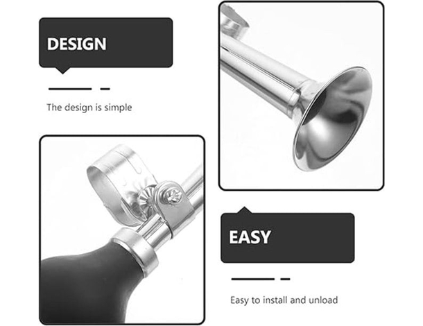 Trombetta Tromba per Bici Bicicletta Clacson Vintage Retrò Cromata Universale...