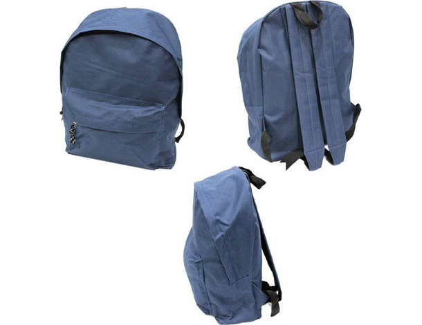 Zainetto blu per viaggio tempo libero in poliestere casual unisex tasche zip...