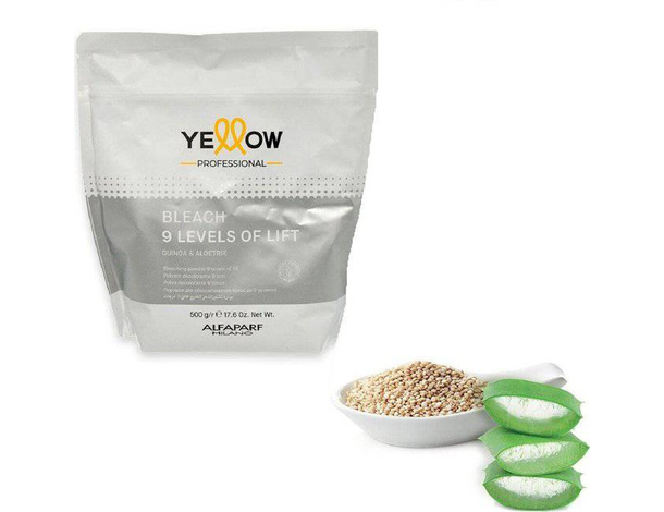 Polvere decolorante 9 toni di schiaritura Alfaparf Yellow Bleach 500 gr quinoa
