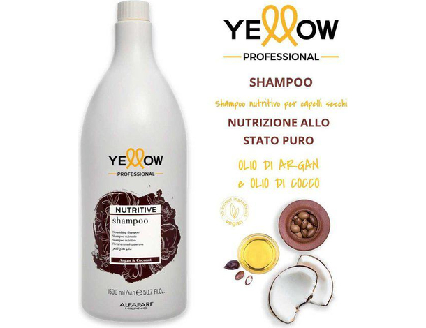 Shampoo per capelli secchi Alfaparf Nutritive 1500 ml con argan e cocco vegan...