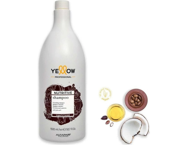 Shampoo per capelli secchi Alfaparf Nutritive 1500 ml con argan e cocco vegan
