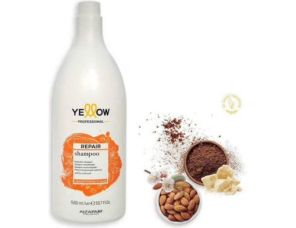 Shampoo Repair per capelli danneggiati 1500 ml con burro di cacao e mandorla