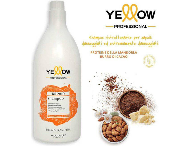 Shampoo Repair per capelli danneggiati 1500 ml con burro di cacao e mandorla...