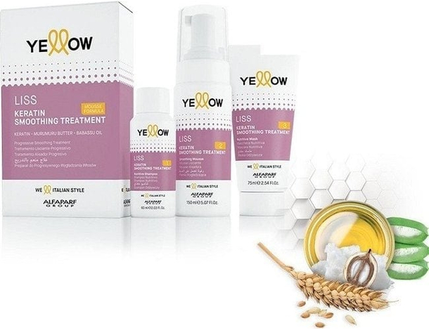 Trattamento lisciante semipermanente Alfaparf Yellow Cheratina capelli lisci
