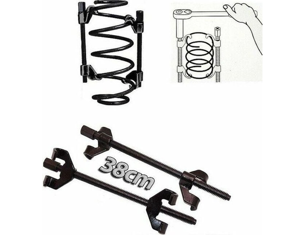 Set 2 Estrattori Pressa Ammortizzatori Molle 38 cm Smontaggio Molla Auto Smonta