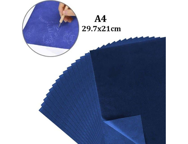 200x Fogli Carta Carbone Copiativa Carbonio Foglio A4 Autocopiante Blu Ricalco