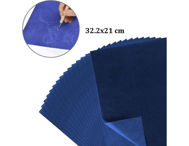 200x Fogli Carta Carbone Copiativa Carbonio Autocopiante Blu Ricalco 21x32,2 cm