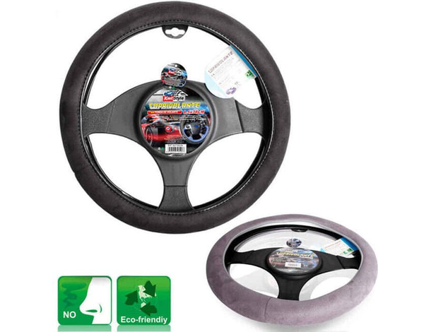 Copri Volante Auto Grigio Antiscivolo Presa Comfort 38x8.5 cm Copri Sterzo
