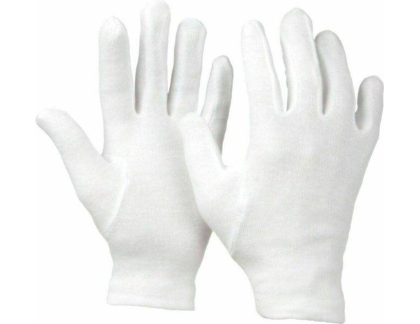 12x Paia Guanti da Lavoro Bianchi Cotone Leggeri Bricolage Taglia Unica 2
