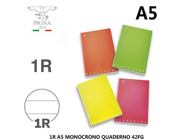 10x Quaderni Monocromo a Righe 1R Colori Assortiti Formato A5 15x21 cm 6