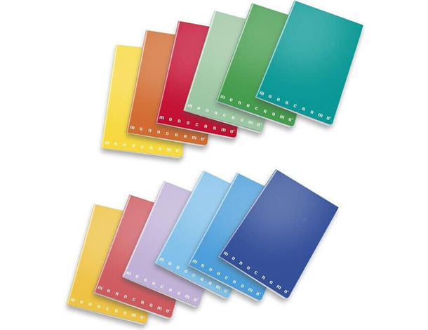 10x Quaderni Monocromo A5 Rigatura a Quadretti 5 mm Colori Assortiti Scuola