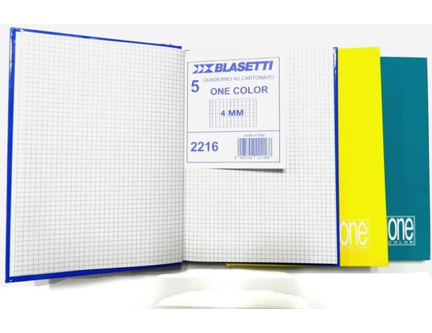 5x Quaderni Cartonati A5 Rigatura Quadretti 4M 72 Fogli Colori Assortiti...