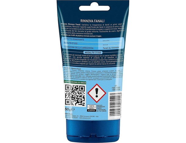 Flacone Rinnova Fanali da 150ml Fari Auto Moto Scooter Opacizzati Parabrezza...