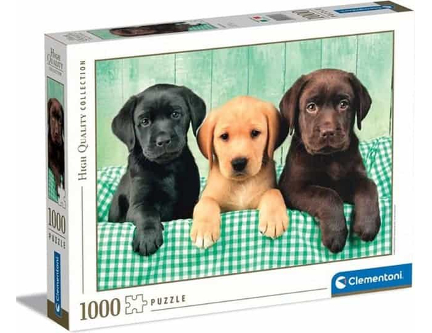 Puzzle 1000 Pezzi Tre Labrador Cani Piccoli Cuccioli Animali 69x50 cm 10 anni+