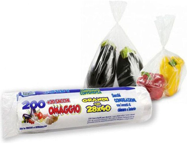 220x Sacchetti Freezer per Conservare Alimenti Sacchi 28x40cm Congelatore Frigo