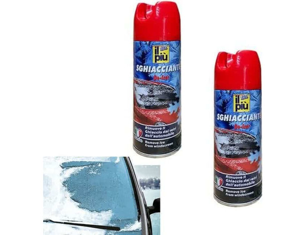 2x Spray Deghiacciante Anti Ghiaccio Sciogli Neve Parabrezza Vetri Serrature