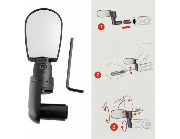 Coppia Specchietti Specchio Retrovisore Bici Bicicletta Flessibile Manubrio...