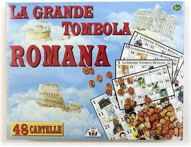 Tombola Romana Natalizia Con 48 Cartelle in Cartone Gioco di Società da Tavolo