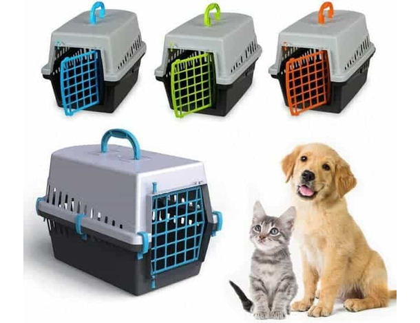 Trasportino Cani Gatti Plastica Animali Domestici da Viaggio con Griglia 10570