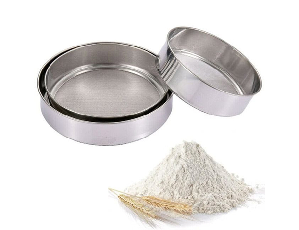 Set 3 Setacci da Cucina Setaccio per Farina Cacao per Dolci e Torte in Acciaio