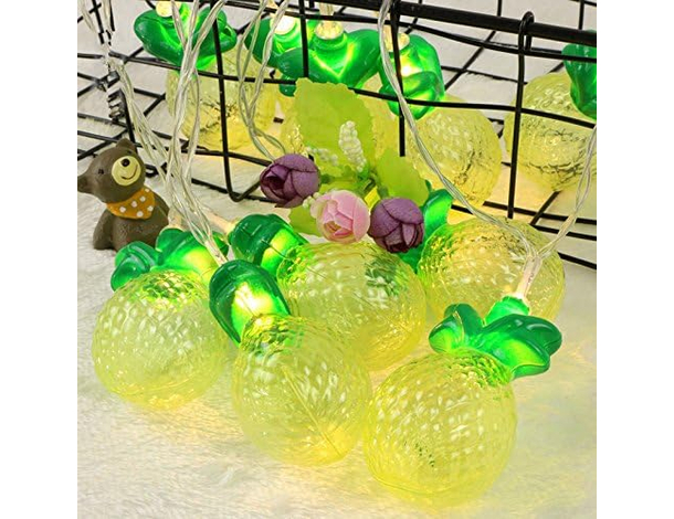 Catena Luminosa LED ad Energia Solare 10 Lampadine Forma Ananas Luci da...