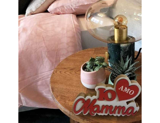 Scritta in Legno Festa della Mamma Scritta Io amo Mamma 12x18cm Rossa 5