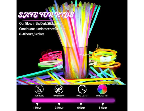 5x Braccialetti Luminosi Accessori Bracciali Doppi Fluorescenti Starlight DJ...